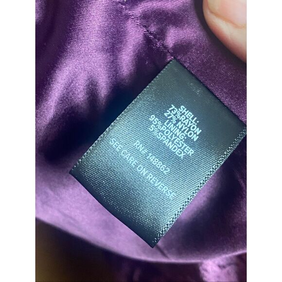 Torrid Purple Crushed Velvet Moto Jacket Zip Front Size 4 Plus Lined Pockets - Picture 6 of 6